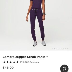 Figs Purple Jam Size M tall scrub bottoms